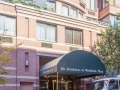 Entrance to the seven-story courtyard residential building.