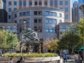 Plaza between the office and condominium towers. The fountain sculpture is "Four Seasons" by Sidney Simon.