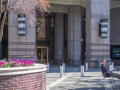 Rear (plaza) entry to One Worldwide Plaza. A driveway from W49th to W50th Street cuts through the plaza.